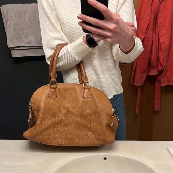 J.Crew large Biennial satchel bag 💼 saddle leather with gold hardware ✨ - Picture 14 of 16